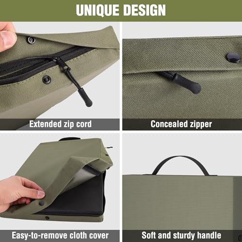 WORKPRO 17" Kneeling Pad with Removable Cover, Green - color: Green