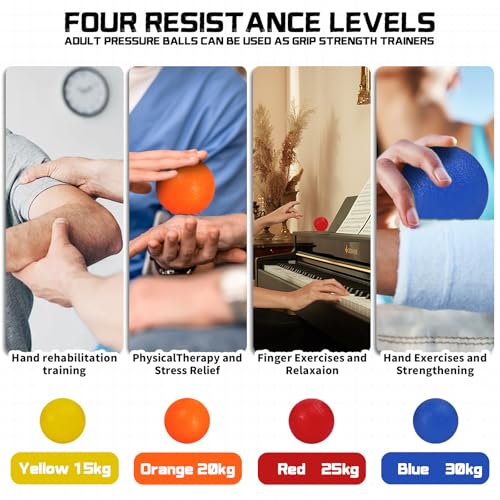 4 Pack Stress Balls for Adults,Squeeze Ball,Squeeze Balls for Hands Therapy