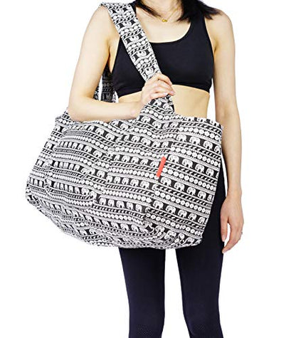 Aozora Yoga Mat Bag Large Yoga Mat Tote Sling Carrier with Pockets Fits Mats with Multi-Functional Storage Pockets Light and Durable - color: Elephant