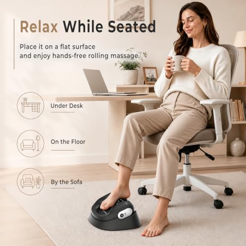 Rolling Percussion Massager with Hands-Free Dock | Electric Muscle Roller • Fitness Recovery • For Feet, Calves, Forearms, Back, Shoulders, Arms & Legs • 3 Speeds • Cordless