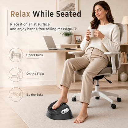 Rolling Percussion Massager with Hands-Free Dock | Electric Muscle Roller • Fitness Recovery • For Feet, Calves, Forearms, Back, Shoulders, Arms & Legs • 3 Speeds • Cordless