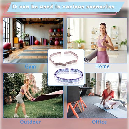 2PCS Elastic Yoga Stretching Strap with 12 Loops Stretch Resistance Exercise Bands for Yoga,Pilates,Dance,Rhythmic Gymnastics,Physical Therapy,Ballet Couple Style