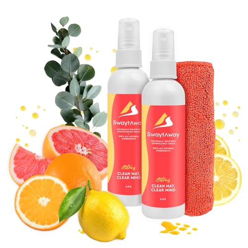 SwaytAway Fitness Mat Mist with Towel, 4oz Travel Size, 2 Pack, Citrus - size: 2 Count (Pack of 1)