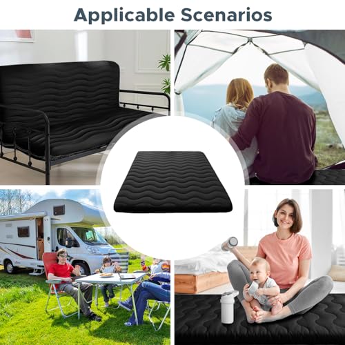 SCHNAUZER HOME Japanese Futon Floor Mattress Queen 3.5" Thick Black - color: Black, size: Queen( 80 x 60 )