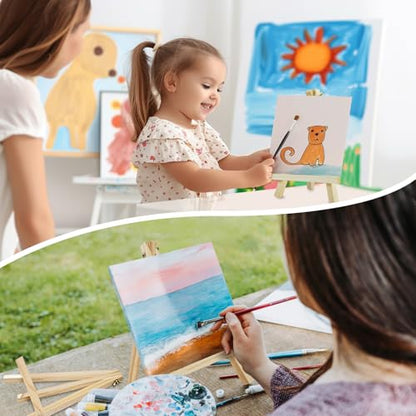 Conda 36 Pack 9 Inch Mini Wooden Display Easels, A-Shaped Mini Easel Stand for Small Painting, Painting Party Easel for DIY Crafts, Photos, Gift, Decoration - style: 36 Pcs