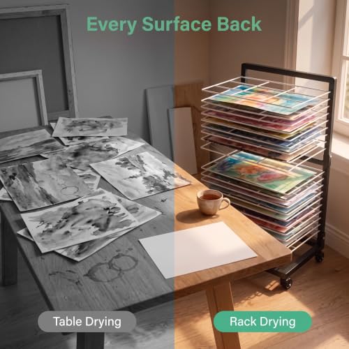 OFFICEROO Art Drying Rack for Classroom (Black/White) - color: Black&white