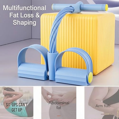 Pedal Resistance Bands with Handles, Upgrade Multi Function Pedal Training Band, 6-Tubes Natural Rubber Foot Pedal Resistance, Fitness Bands for Full Body, Abdomen, Waist, Arm, Leg - color: 블루.
