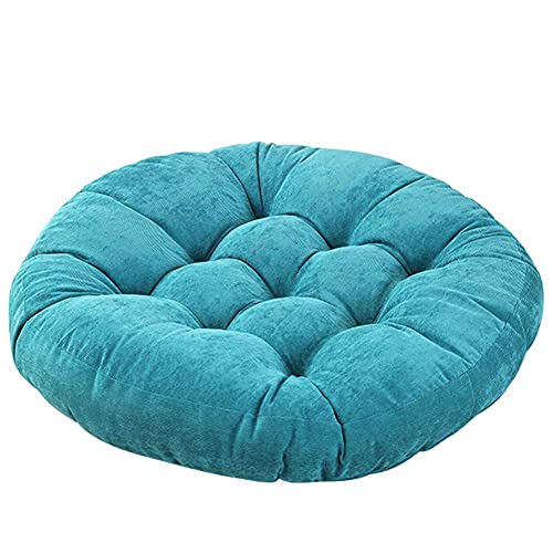 Tiita 22 Inch Floor Cushion - Round Outdoor Chair Cushion Pad with Corduroy | Large Meditation Cushion & Floor Pillow for Adult Sitting, Living Room, Balcony & Patio, Blue - color: Round|blue, size: 1 Count (Pack of 1)