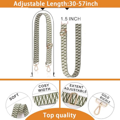 S-Jacorry Purse Strap Replacement Crossbody Wide Shoulder Strap Adjustable Canvas Straps Handbag Strap Replacement Belts - color: Gold Buckel-272
