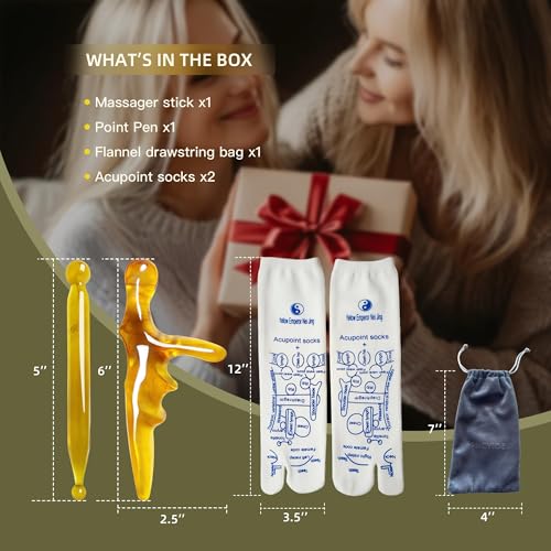 Foot Massager & Reflexology Socks for Pain Relief - color: Amber