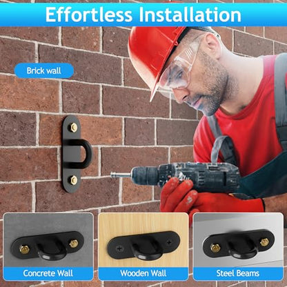 SAYAYO 9 PCS Pad Eye Plate Hooks, U Ceiling Hook for Wall Hanging Plants