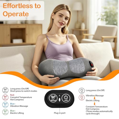 Upgraded Smooth Spine Triple Fusion Back Massager with Heat - Sciatica Pain Relief & Spine Decompression Device, Deep Tissue Massager for Lower Back Pain, Office Chair and Home Use - color: Back