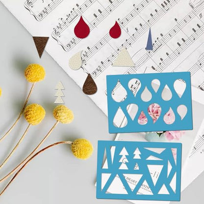 GORGECRAFT 5.1"x3.5" 2Pcs Earring Teardrops Jewelry Stencils Cutouts Stencil Arylic Triangles Geometric Reusable Drawing Template for Women Earrings Bracelets Making Cabochons DIY Ruler Art Tool - style: Teardrop