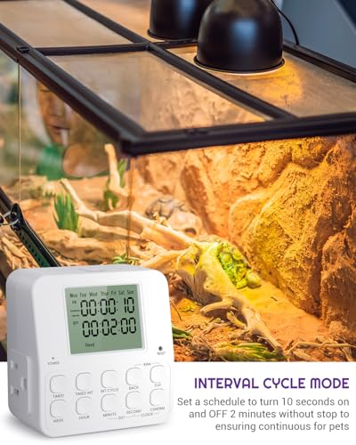 NEARPOW 2-Pack Dual 7 Day Programmable Timer Outlet, Infinite Repeat Cycle - size: 2 Pack