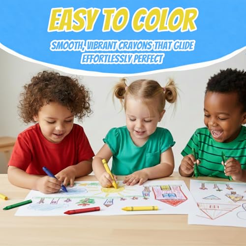 Rosmonde Crayons Bulk, 500 Sets of 2 Pack (1000 Count), 2 Bright Colors | Individually Wrapped Bulk Crayons, Non-Toxic Coloring Supplies For Classroom Essentials Party Favors, Restaurants & Parties