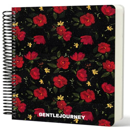 Hardcover Sketchbook,7.2"x8.3"Spiral Bound Drawing Pad, Noir Scarlet Flower | 150gsm(92lb)Acid-Free Thick Paper,Blank Art Journal for Adults,Artists&Beginners,Ideal for Sketching,Doodling and Mixed Media - color: noir scarlet flower