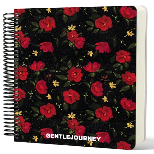 Hardcover Sketchbook,7.2"x8.3"Spiral Bound Drawing Pad, Noir Scarlet Flower | 150gsm(92lb)Acid-Free Thick Paper,Blank Art Journal for Adults,Artists&Beginners,Ideal for Sketching,Doodling and Mixed Media - color: noir scarlet flower