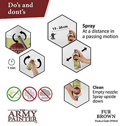 The Army Painter, Colour Primer Fur Brown, 400 ml acrylic spray | Spray Paint Basecoat for Miniature Model Undercoat Priming, Plastic Wargames, DnD & Warhammer - color: Fur Brown