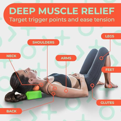 Deep Recovery Sport Yoga Deep Tissue Massage Ball Set, Extra Firm – Lacrosse Ball Size (2.5in) Myofascial Release Balls for Feet, Back, Neck, Legs, & Arms – Trigger Point & Mobility Therapy (2-Pack) - style: Extra Firm