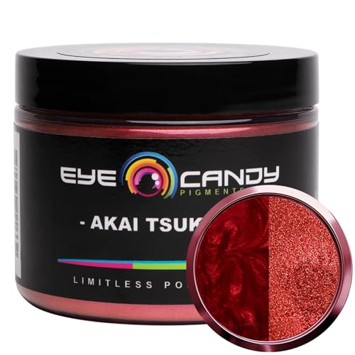 Eye Candy Pigments Premium True Red Mica Powder - Akai Tsuki Red (50gr) - for Epoxy, Resin, Soap, Paint, Woodworking, Acrylic Pouring, Bath Bombs, Fishing Lures - DIY Arts and Crafts Additive - color: Akai Tsuki Red