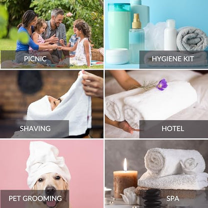 GOLD TEXTILES White Hand Towels 24 Pack (15x25 Inches) Cotton Blend Salon Towels Thin, Light Weight, Quick Drying Spa Towels