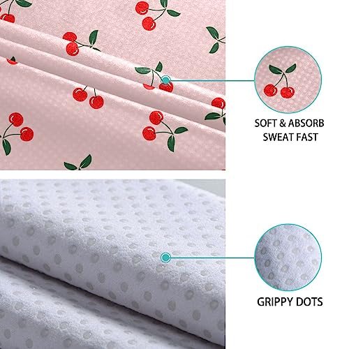 Yoga Mat Towel Cherry Fruit, 73" x 27" - color: Cherry Fruit