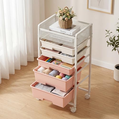 2 Pack Rolling Craft Cart with 5 Drawers, Craft Cart with Wheels, Art Cart Organizer and Storage, Rolling Utility Cart with Handles for Organizing Crafts, Yarn, Toys, School Supplies, etc - size: 5-Drawers(2 Pack)