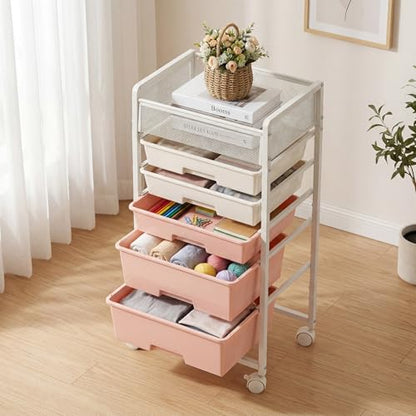 2 Pack Rolling Craft Cart with 5 Drawers, Craft Cart with Wheels, Art Cart Organizer and Storage, Rolling Utility Cart with Handles for Organizing Crafts, Yarn, Toys, School Supplies, etc - size: 5-Drawers(2 Pack)
