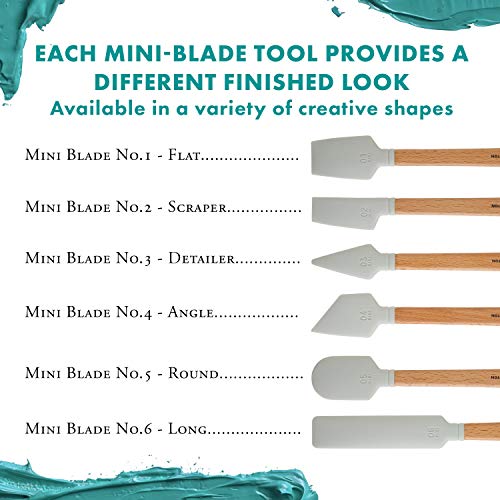 Princeton Catalyst Silicone Mini Blades, for Ceramics, Plaster, and Heavy Acrylic Media, Mini Blade No. 3 White