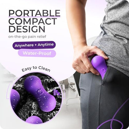 Foot Roller for Plantar Fasciitis Relief by Ground Force - Deep Tissue Silicone Foot Massager for Arch & Heel Pain, Neuropathy, Heel Spurs, Myofascial Release - Portable Recovery Tool