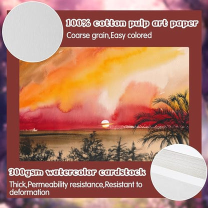 Mototo 30 Set Blank Watercolor Cards with Envelopes 5 x 7 Inch DIY Painting | 140lb/300GSM Single Blank Watercolor Card with Envelope Bulk for Birthday Christmas Handmade Greeting Holiday Card Giving Art - color: 5 x 7 inches, 30 Set