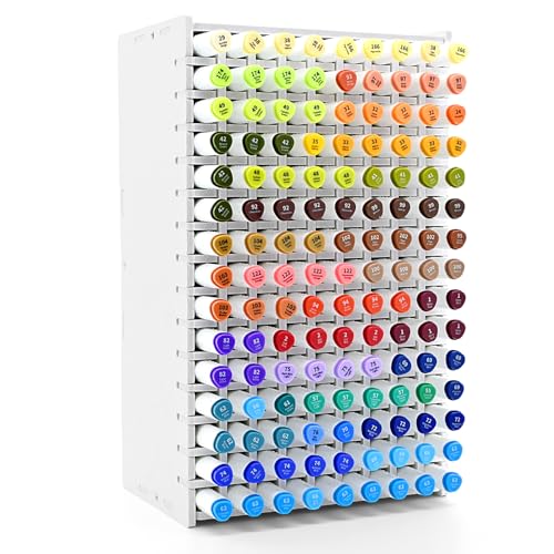 Marker Organizer, 135-Slot Marker Holder with Adjustable Dividers | Holds 135 Markers • Adjustable Dividers • Space-Saving Design • Easy Assembly • Home, Office & Classroom - size: 135 Holes