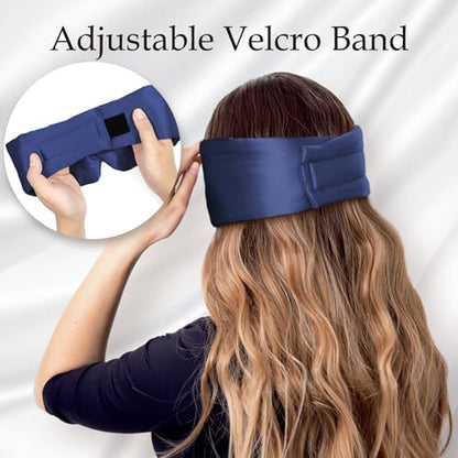 Zenssia 100% Mulberry Silk Sleep Mask Eye Mask for Men and Women, Dark Blue - color: Dark Blue