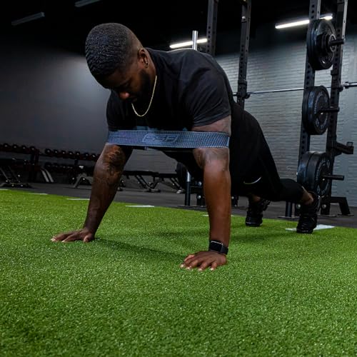 Serious Steel Fitness 패브릭 미니 루프 미끄럼 방지 저항 밴드 세트 | 워밍업, 물리 치료, 둔근 훈련, 속도 및 민첩성 운동 밴드 - color: 레벨 5 - X-Heavy (블랙)