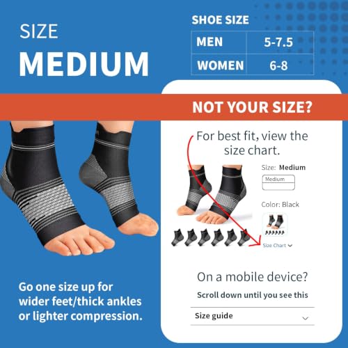 PAPLUS 6 Pairs Plantar Fasciitis Socks, Compression Socks with Arch Support - color: Black(6 Pairs), size: Medium (6 Pair)