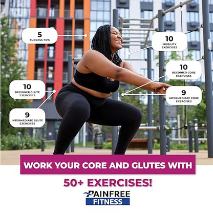 50 Exercise Cards Core & Glutes 3x5'', Beginner to Intermediate