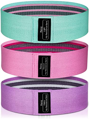 Bundle Set of 8 Resistance Bands for Workout, 5 Latex Exercise Bands and 3 Fabric Booty Bands with 2 Portable Bags