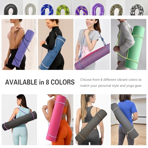 DAOSUN Yoga Mat Strap - 8MM Adjustable Paracord Carrier for Carrying Yoga Mats, Camping Pads & Blankets (Strap Only) - color: Gray