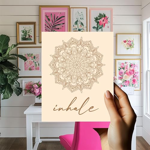 Meditation Yoga Studio Wall Art Prints for Women - Spiritual Aesthetic 4 Pcs 8"x10" Inspirational Buddha Quote & Om Spa Room Decorations for Zen Office - Mindfulness Inhale Exhale Hanging Home Gym Wellness Bedroom Poster Decor (UNFRAMED)