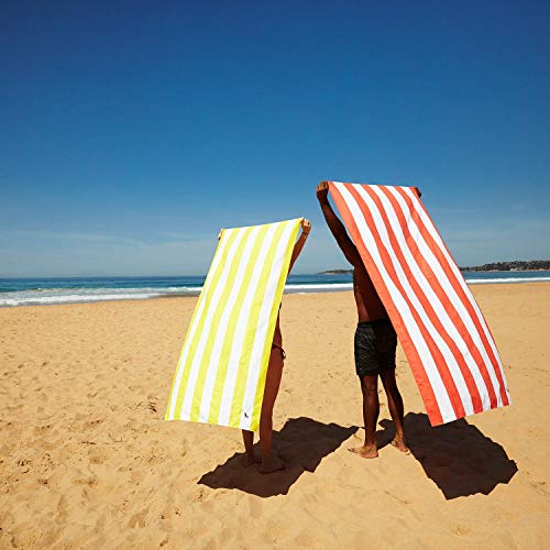 Dock & Bay Beach Towel - Quick Dry, Sand Free - Compact, Lightweight - 100% Recycled - Includes Bag - Cabana - Waikiki Coral Red - Extra Large (200x90cm, 78x35) | Sand-Resistant, Includes Travel Bag, Lightweight & Compact, 100% Recycled DryQ Fabric, Extra