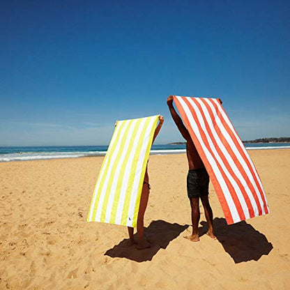 Dock & Bay Beach Towel - Quick Dry, Sand Free - Compact, Lightweight - 100% Recycled - Includes Bag - Cabana - Waikiki Coral Red - Large (160x90cm, 63x35) | Sand-Resistant, Includes Travel Bag, Lightweight & Compact, 100% Recycled DryQ Fabric, Large (160x
