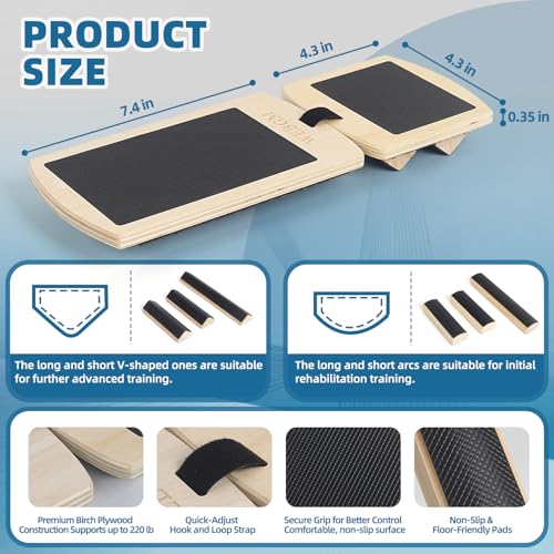 Ankle Balance Board for Physical Therapy - Foot Strengthener & Adjustable Ankle Trainer, Single Leg Anti-Slip Design for Plantar Fasciitis Relief, Sprained Ankle, Achilles Pain & Posture Correction