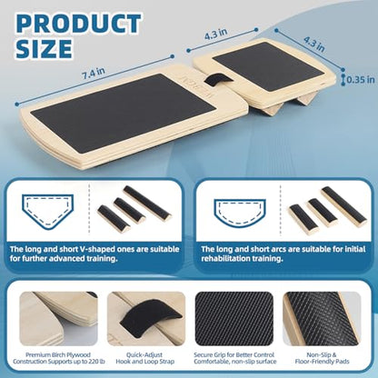 Ankle Balance Board for Physical Therapy - Foot Strengthener & Adjustable Ankle Trainer, Single Leg Anti-Slip Design for Plantar Fasciitis Relief, Sprained Ankle, Achilles Pain & Posture Correction