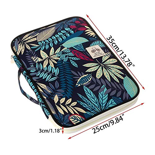 JAKAGO Travel Portfolio Organizer Waterproof A4 Document Bag Multifunctional Travel Note Pouch Zippered Case for Notebook, Ipad, Journals, Sketch Books (Dark Blue) - color: Dark Blue