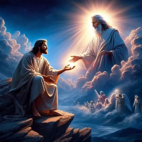 CHWGLFGG 5D Jesus Diamond Art Kits for Adults Beginners 12x16inch | Inspiring Faith Diamond Painting Kit, DIY Full Round Drill Paint by Diamonds Dot Gem Art for Adult, Home Wall Decor - color: JK453-A