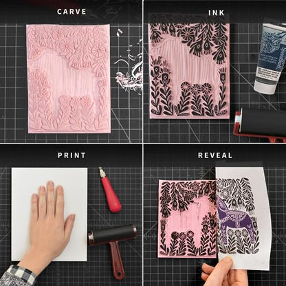 Speedball 3471 Super Value Block Printing Starter Kit – Includes Ink, Brayer, Lino Handle and Cutters, Speedy-Carve - size: 7 Piece Starter Kit