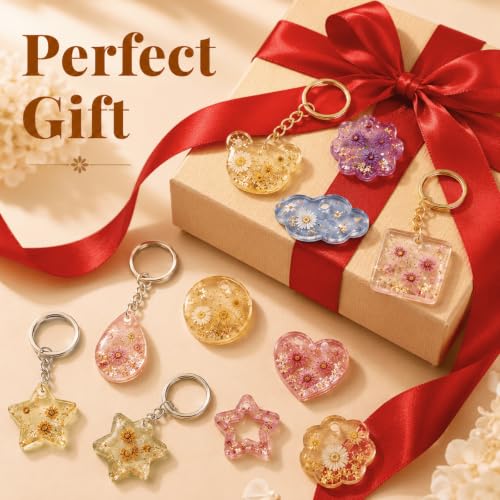 Silicone Resin Molds for Keychain and Pendant Making, 2 Mold Starter Kit with 220PCS Accessories, DIY Casting Set for Jewelry, Charms and Handmade Gift Crafts