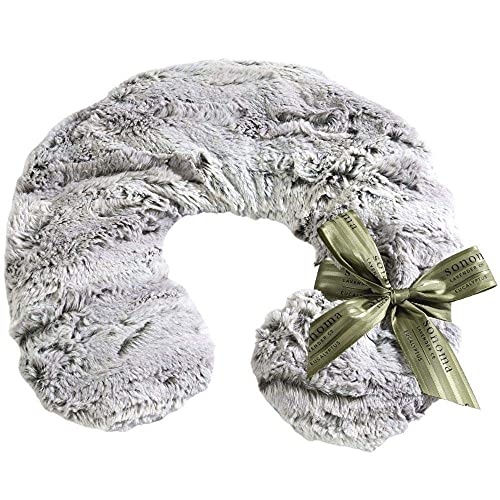 Luxury Eucalyptus Heatable/Chillable Neck Pillow by Sonoma Lavender, Microwaveable for Neck and Shoulders with Removable Washable Covers, Great for Relaxation and Relief (Eucalyptus, Silver Fox) - color: Silver Fox
