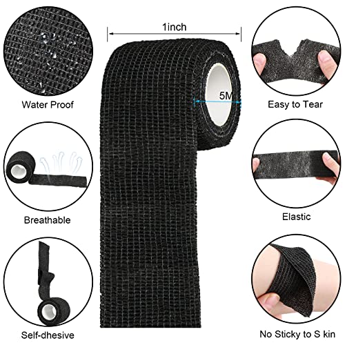Treela 128 Pack 2" X 5 Yards Self Adhesive Bandage Wrap Black - color: Black, size: 2 Inch X 5 Yard (Pack of 2)