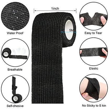 Treela 128 Pack 2" X 5 Yards Self Adhesive Bandage Wrap Black - color: Black, size: 2 Inch X 5 Yard (Pack of 2)